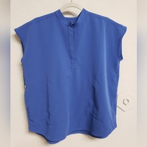 Figs Rafaela Scrub Top denim blue